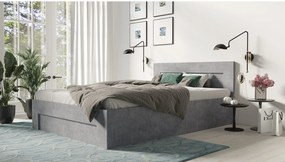 Łóżko 160cm x 200cm Otwierane z boku | BETON | Pojemnik + Stelaż