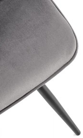 Krzesło tapicerowane K521 VELVET szare HALMAR