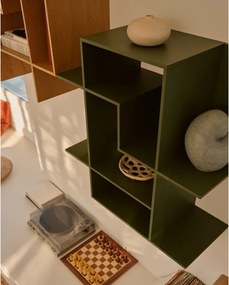 Zielony modułowy system półek 80x80x25 cm Ina – Kave Home