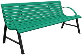 Zielona ławka ogrodowa z oparciem 130 cm M1-E34