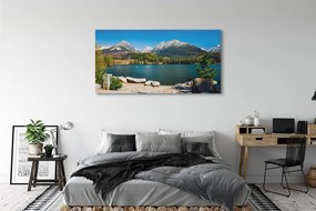 Obraz drukowany na płótnie Góry i Jezioro