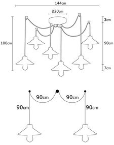 Lampa wisząca z metalowym kloszem Manavgat – Opviq lights