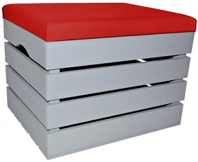 Pufa kufer skrzynia drewniana sosnowa siedzisko 50cm malowana szara