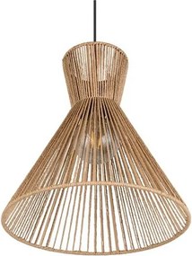 Metalowa lampa wisząca w naturalnym kolorze z kloszem plecionki papierowej ø 35 cm Rosalie – Reality