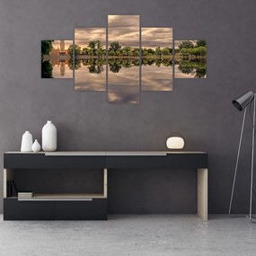 Obraz jeziora i drzew (125x70 cm)
