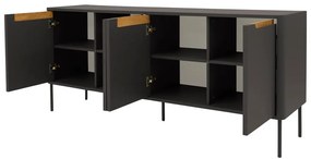 Czarna komoda Tenzo Switch, 173x76 cm