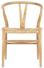 Krzesło z drewna tekowego i słomy - Kolor: naturalny - POGIANA