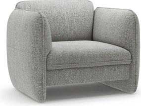 Jasnoszary fotel z tkaniny szenilowej Georgia – Micadoni