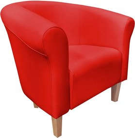 Fotel Milo tkanina Eko-skóra elegancki fotel do salonu i gabinetu : Kolor nogi - Drewno, Kolor tkaniny - EKO-SKÓRA - 15D, Wysokość nogi - 15 cm