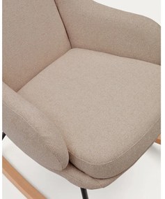 Beżowy bujany fotel z materiału bouclé Maustin – Kave Home