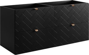 Czarna wisząca szafka łazienkowa pod 2 umywalki 120 cm P7-R06