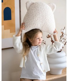 Kremowa poduszka na sofę dziecięcą z materiału bouclé Bear – Wigiwama