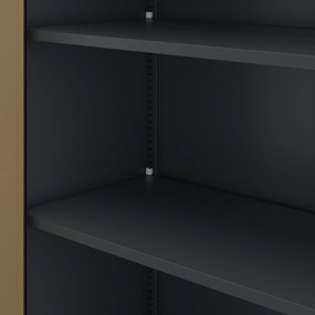 Szafa metalowa ze schowkiem antracytowa / orzech: Eco Design TOMASZ, 900 x 1850 x 450 mm
