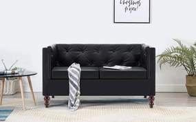 2-osobowa Sofa James 2Q w stylu Chesterfield - czarna