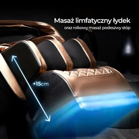 Fotel Masujący VX MAX Wypoczynkowy Relaksacyjny Brązowy Ekoskóra Loft