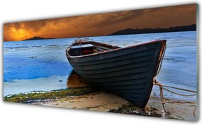 Panel Szklany Łodzie na Piaszczystym Brzegu