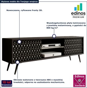 Czarna szafka RTV z frontami 3D 135 cm A2-M09