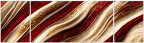 Obraz - Złoto - biała tekstura (170x50 cm)