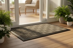 Wycieraczka 45x75 cm oliwkowa materiałowa z gumowym spodem i krawędziami