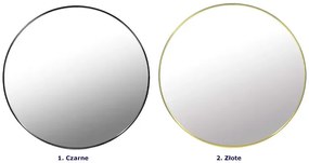 Czarne metalowe lustro okrągłe loft 80 cm B6-G13