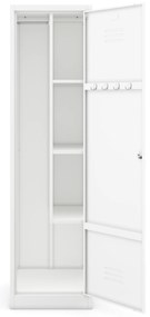 Metalowa szafa gospodarcza AGNES, 500 x 1850 x 500 mm, biała