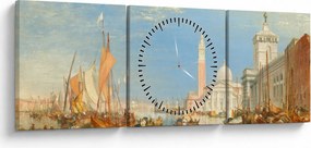 Obraz - Joseph Mallord William Turner, Venice the Dogana and San Giorgio Maggiore, reprodukcje (z zegarem) (90x30 cm)