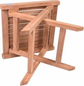 Tekowy stołek składany do łazienki i przedpokoju, 43 cm