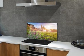 Panel szklany do Kuchni Wschód Słońca nad Niemiecką Rzeką