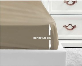 Poszewka na Materac 100% Bawełny 90x190x25 cm Beżowa Certyfikowana Oeko-Tex