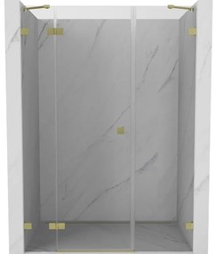 Mexen Lunar drzwi prysznicowe uchylne lewe 160 cm, transparent, złote szczotkowane - 834S-160-050-55-00-L