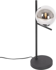 Lampa stołowa art deco czarna i przydymione szkło - Flore