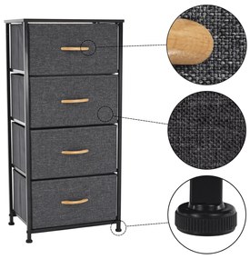 Komoda z szufladami z tkaniny PALMERA, czarny