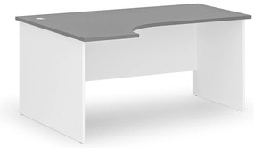 Narożne biurko PRIMO WHITE, 160x120 cm, lewe, biały/grafit