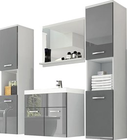 MINIO go for it, Meble łazienkowe MONTANA XL w kolorze biały/szary połysk