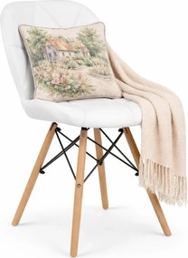 Białe tapicerowane krzesło kuchenne B0-F92