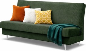 Ciemnozielona rozkładana wersalka sztruksowa P5-G91