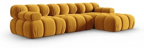 Żółta aksamitna sofa 285 cm Bellis – Micadoni Home