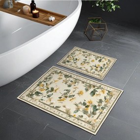 Beżowe dywaniki łazienkowe zestaw 2 szt. 60x100 cm – Foutastic