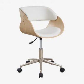 Krzesło Biurowe Na Kółkach Z Drewna I Ekoskóry Lorete Naturalna - Sklum