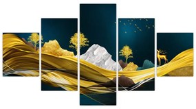Obraz - Jeleń w krajobrazie (125x70 cm)