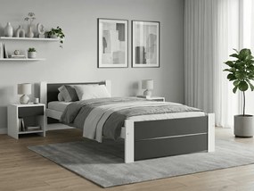 Łóżko IKAROS DOUBLE 90 x 200 cm, antracyt/biały Stelaż: Bez stelaża, Materac: Bez materaca