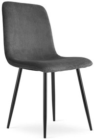 Krzesło do kuchni szare RIFT z czarnymi nogami
