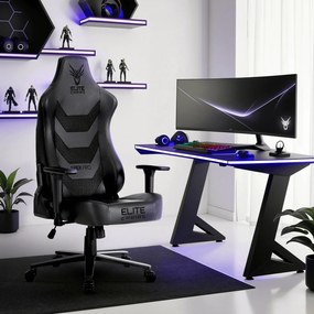 Fotel Gamingowy Obrotowy APEX Czarny Nowoczesny