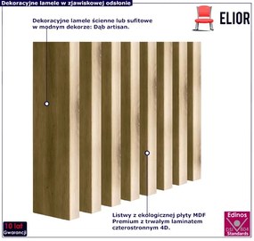 Lamele ażurowe 8 szt. dąb artisan D6-K20
