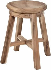 Taboret okrągły z drewna suar DIVERO