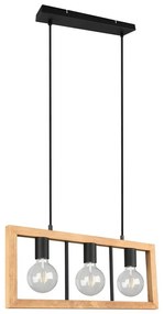 Czarno-naturalna lampa wisząca Agra – Trio