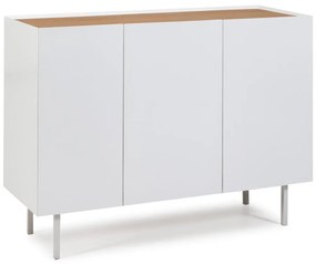 Biała niska komoda w dekorze dębu 110x85 cm Arista – Teulat