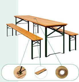 Zestaw piwny KLASIK, 170cm, naturalny brąz Casaria