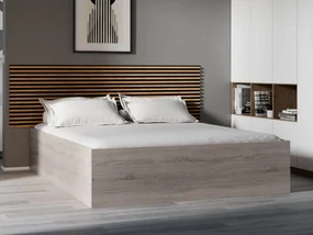 Łóżko BELLA 160 x 200 cm, dąb truflowy Stelaż: Ze stelażem listwowym elastycznym, Materac: Materac Deluxe 10 cm
