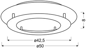 Złoty nowoczesny okrągły plafon LED 50 cm  - D156-Vetrix